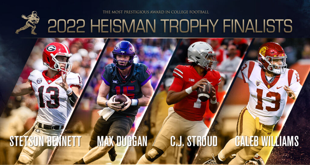 Duggan, Stroud, Williams Named 2022 Heisman Trophy Finalists